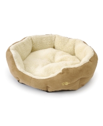 Medium Faux Suede & Sherpa Cozy Pet Bed