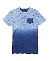 Label J Dip Dye Print T-Shirt Long