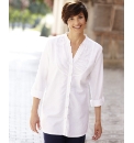 Linen Blend Tunic Blouse Length 29in