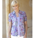 Jersey Ruffle Front Blouse With Cami