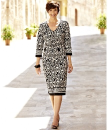 Border Print Jersey Dress Length 41in