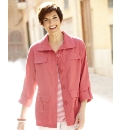 Linen Blend Shirt Style Jacket