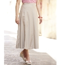 Linen Blend Panelled Skirt Length 29in