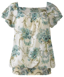 Square Neck Printed Blouse