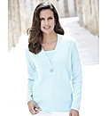 V-Neck Jumper Button Trim Length 25in
