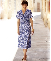 Wrap Front Jersey Dress Length 45in