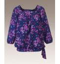 Square Neck Print Blouse