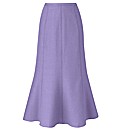 Petite Linen-Look Gored Skirt 27in