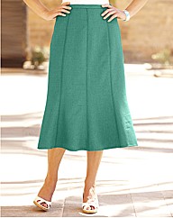 Linen-Look Gored Skirt 29in