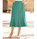 Linen-Look Gored Skirt 29in