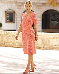 Print Dress With Ruching Length 43in