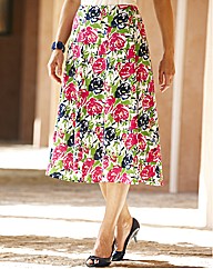 Printed Linen Skirt Length 27in