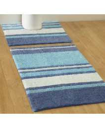Striped Cotton Bath Mat Set