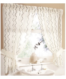 Waves Lined Curtain Set With Tie Backs