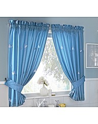 Butterflies Lined Voile Curtain Set