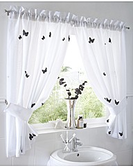 Butterflies Lined Voile Curtain Set