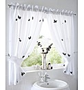 Butterflies Lined Voile Curtain Set
