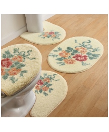 Rose Chintz Printed Bath Mat Sets