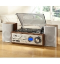 JDW USB Turntable CD Radio - Dark Wood