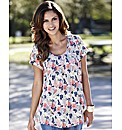 Short Sleeve Floral Print Blouse