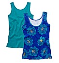Pack of 2 Print And Plain Jersey Vests