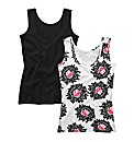 Pack of 2 Print And Plain Jersey Vests