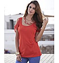 Jersey Top with Exposed Shoulder Detail