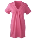Cotton Jersey Tunic Top with V-Neck
