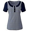 Striped T-Shirt with Contrast Sleeves