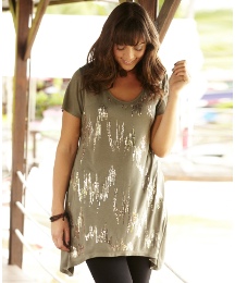 Sequin Dipped Hem Top