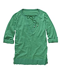 V Neck Jumper With Neck Ties