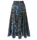 Dipped Hem Printed Skirt