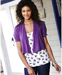 Two Piece Jersey Vest and Shrug Set