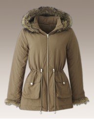 Faux Fur Trim Parka Jacket