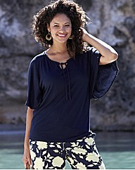 Jersey Top With Angel Sleeves