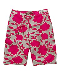 Floral Print Linen Shorts