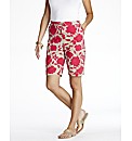Floral Print Linen Shorts