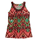 Printed Vest with Beaded Neckline