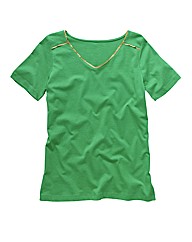 T-Shirt with Gold Detail Trim