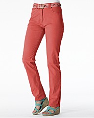Coloured Straight Leg Jeans Length 25in