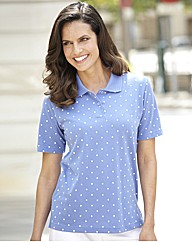 Spot Print Collared Polo Shirt