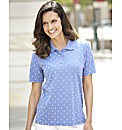 Spot Print Collared Polo Shirt