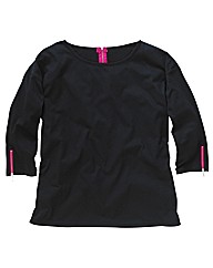 Jersey Top with Zip Detail