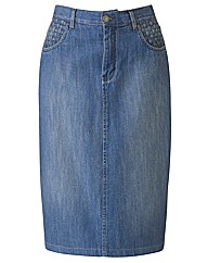 Denim Pencil Skirt 25in