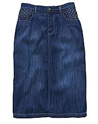 Denim Pencil Midi Skirt 27 in