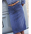 Denim Pencil Midi Skirt 27 in