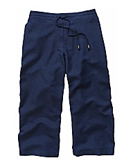 Plain Linen Crop Trousers 19in