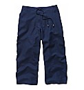 Plain Linen Crop Trousers 19in