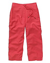 Plain Linen Crop Trousers 19in
