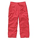 Plain Linen Crop Trousers 19in